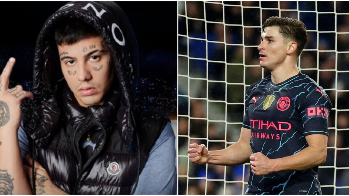 Duki y Julián Álvarez. Fotos: NA - Reuters.