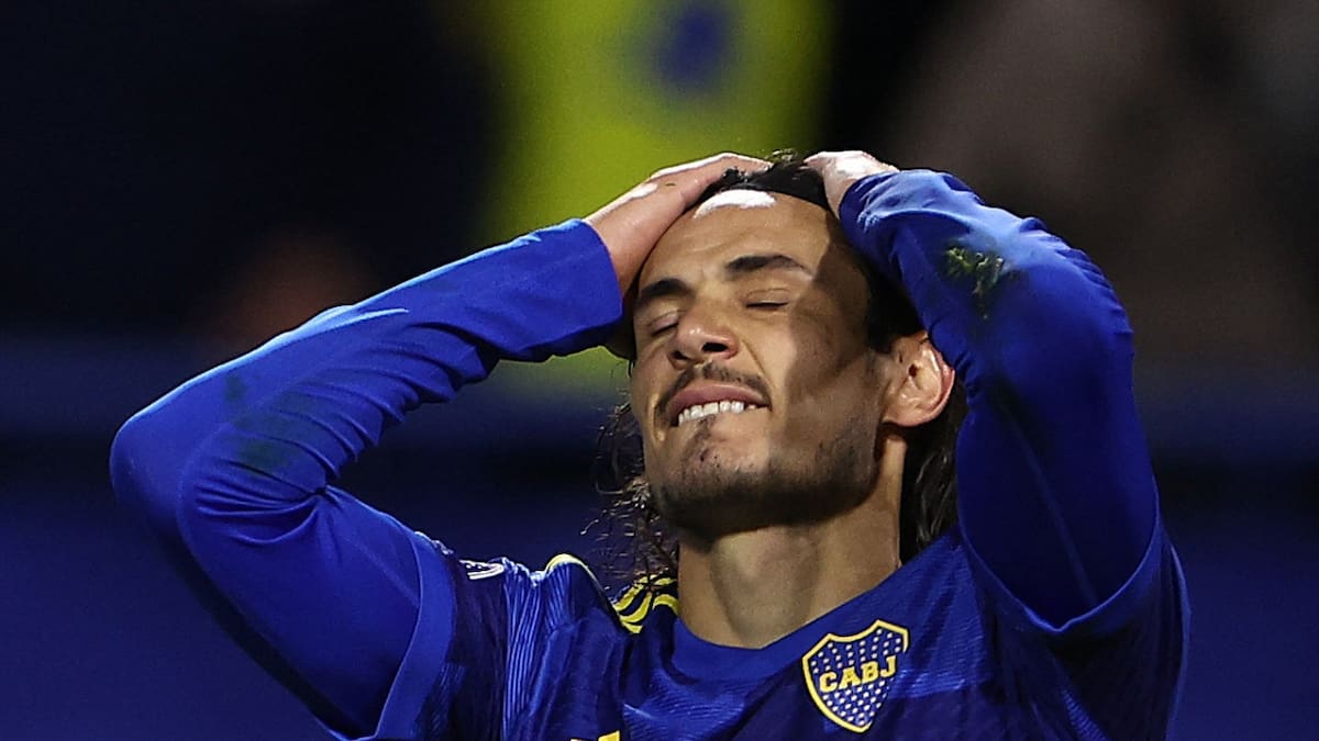 Edinson Cavani en Boca. Foto: NA.