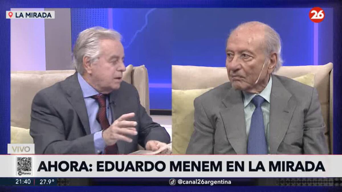 Eduardo Menem en La Mirada. Foto: Captura de video.