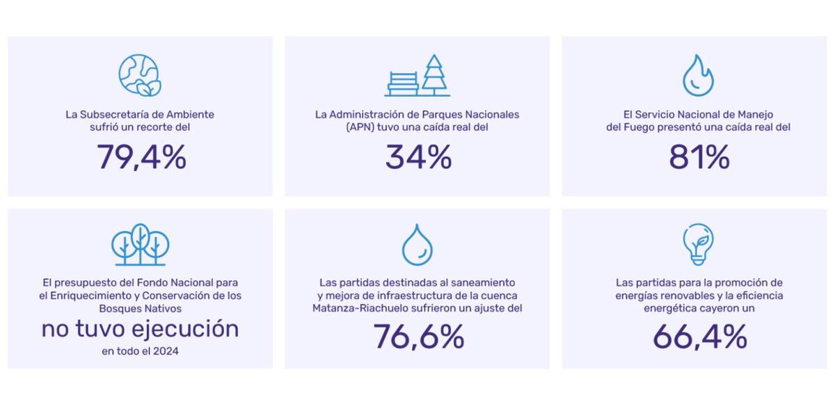 Ejecución del Presupuesto en ambiente. Fuente: Monitor Ambiental de la Fundación Ambiente y Recursos Naturales (FARN)