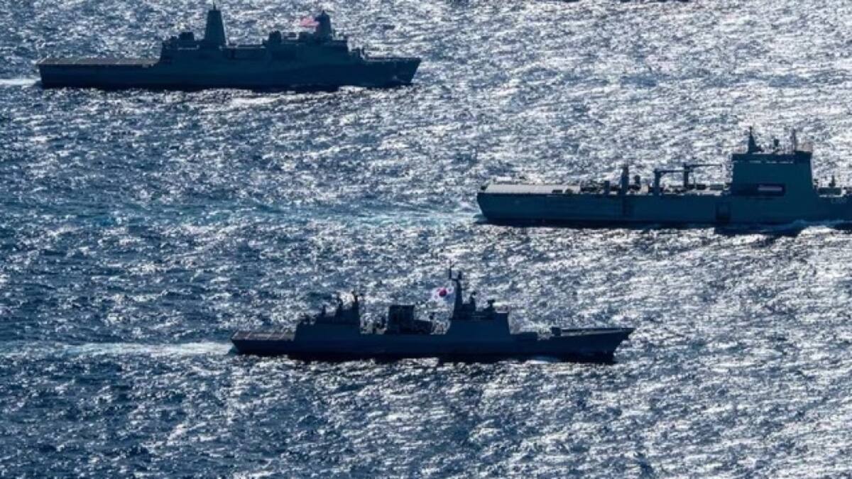 Buques chinos en maniobras. Foto: archivo.