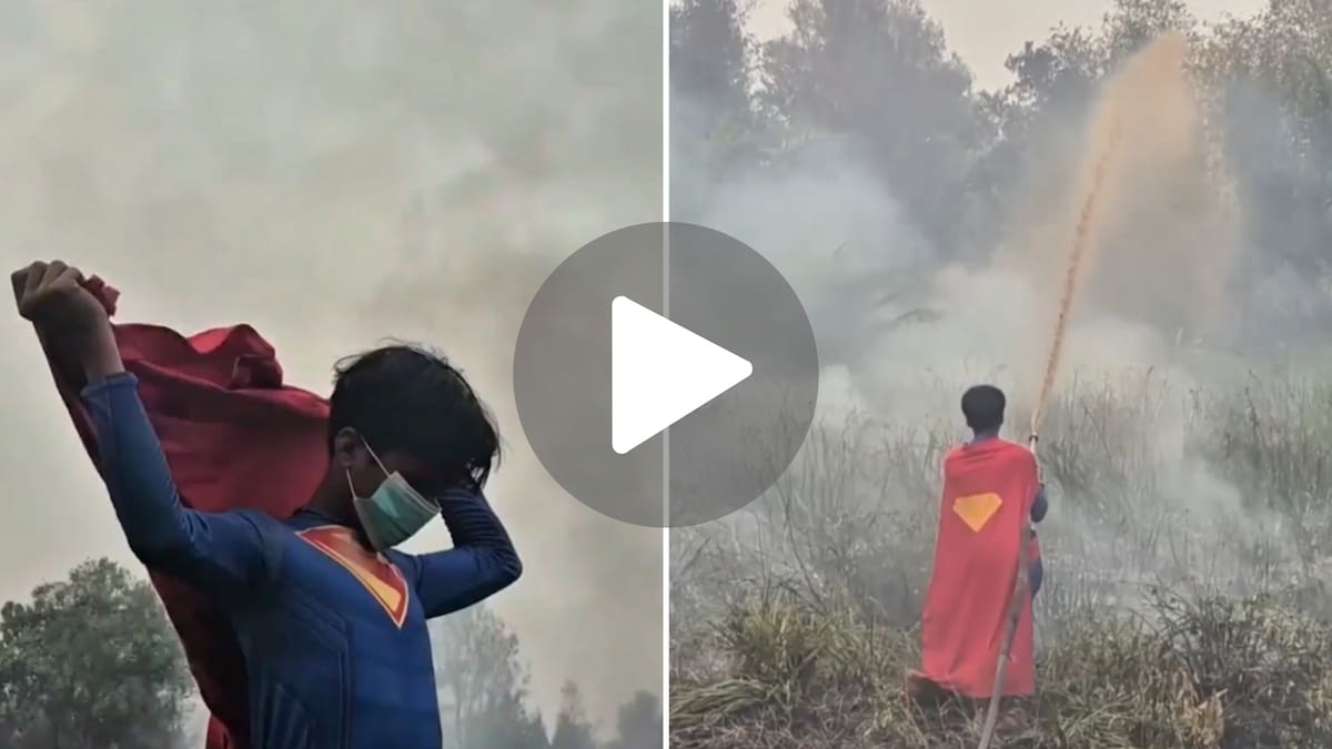El verdadero Superman: el video viral de un joven de Indonesia combatiendo el fuego