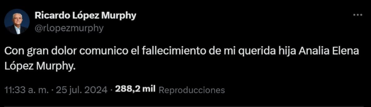 El anuncio de López Murphy.