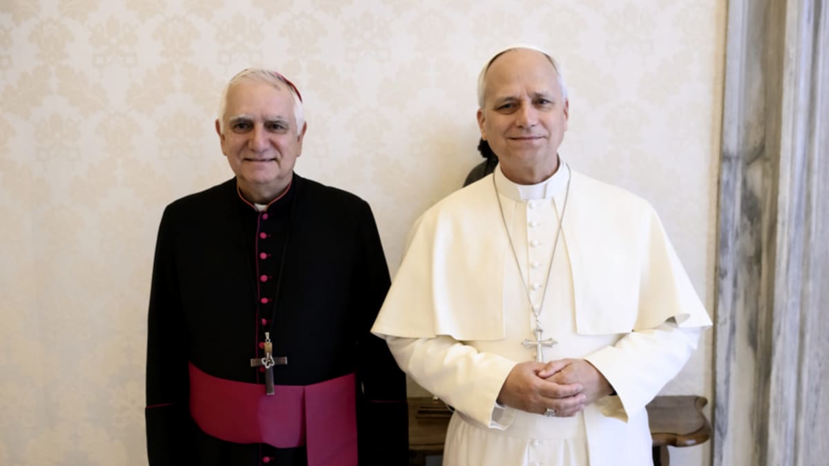 El arzobispo Jorge Lozano con el Papa León XIV