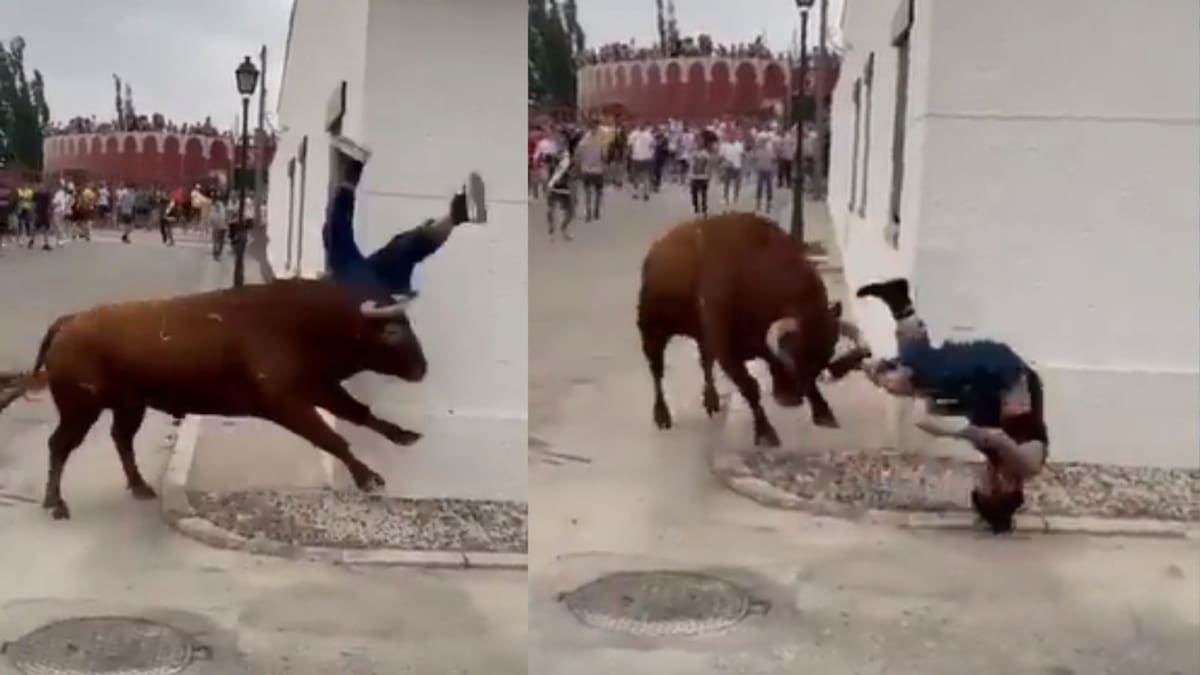El ataque a la adolescente durante la corrida en España. Foto: Capturas de video