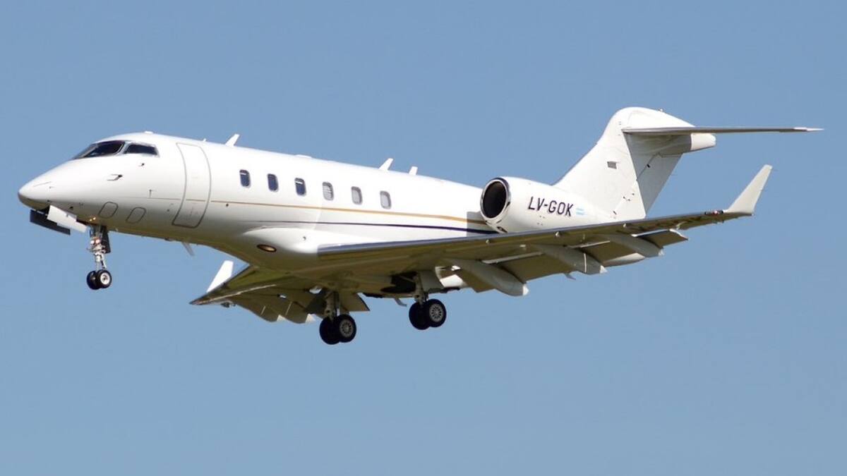 El avión Bombardier Challenger 300 LV-GOK. Foto: X @Enel_Aire