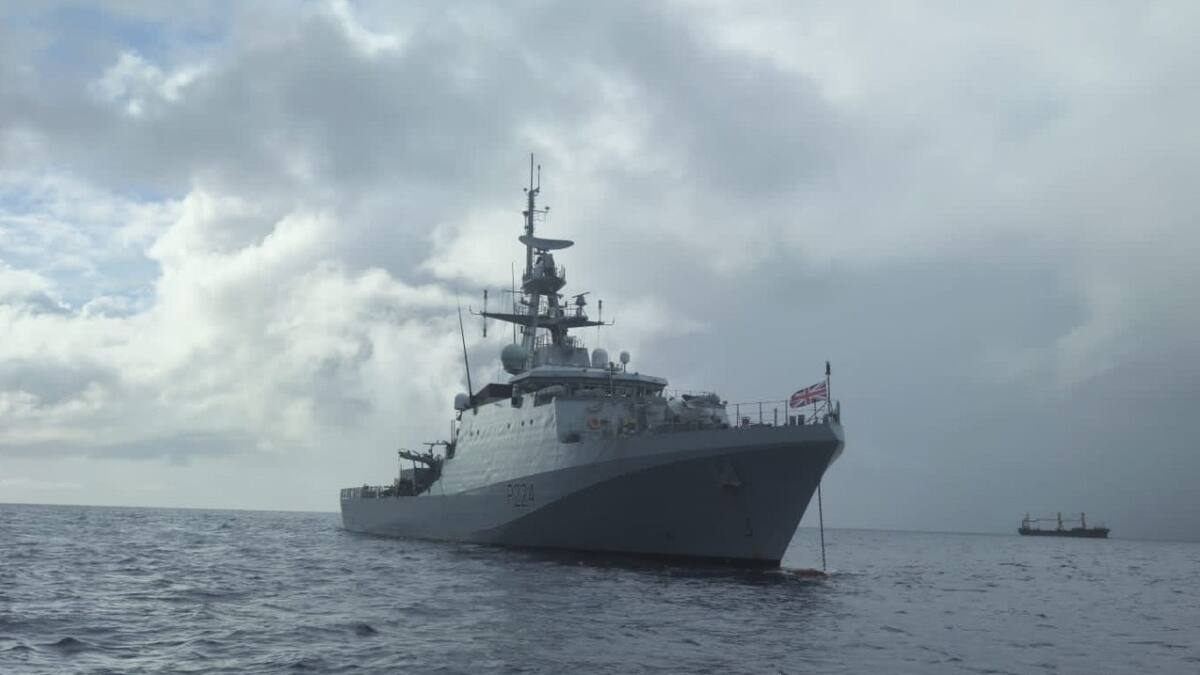 El buque de guerra HMS Trent de Reino Unido. Foto: X @HMS Trent