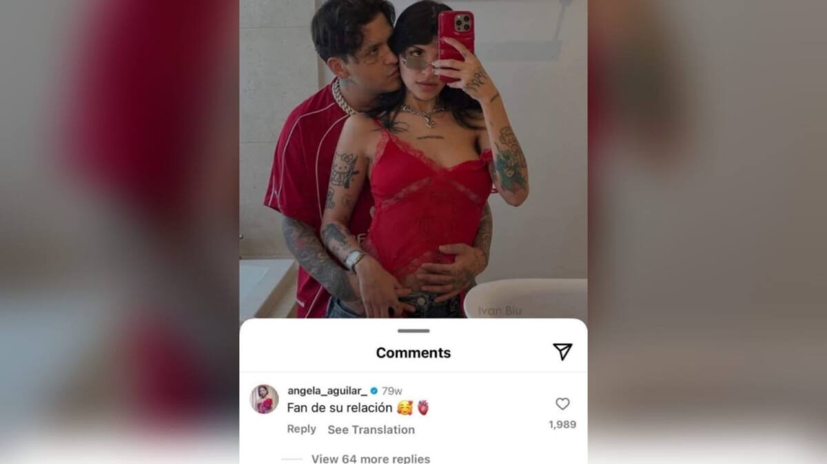 El comentario de Ángela Aguilar en una publicación de Cazzu. Foto: Instagram.