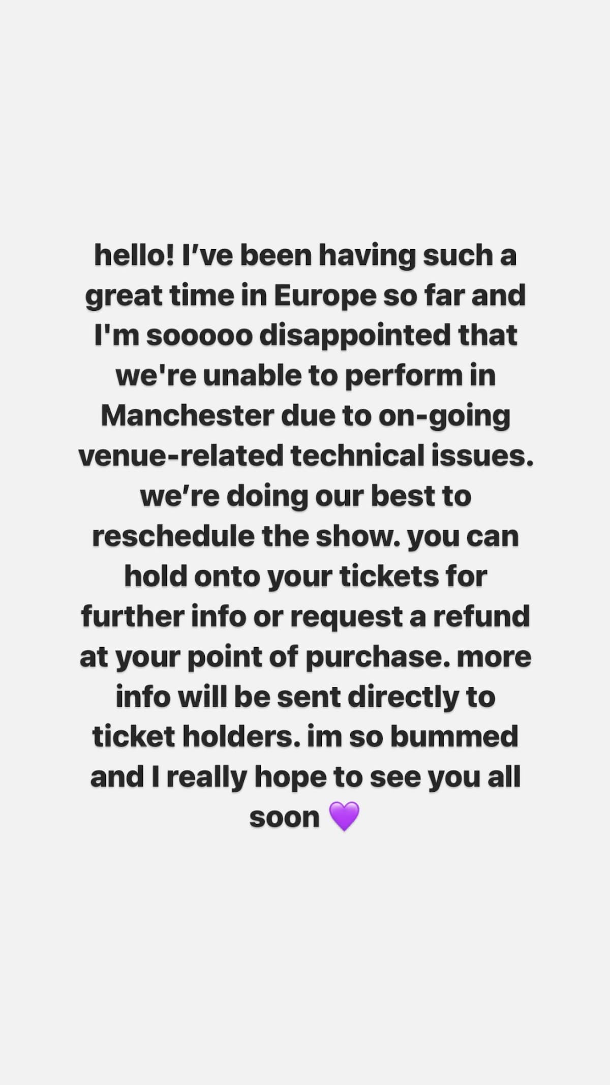 El comunicado de Olivia Rodrigo. Foto: Instagram.