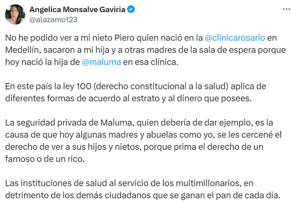 El descargo de la mujer. Foto: X.