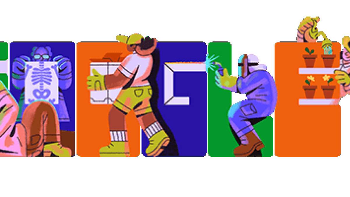El doodle de Google por el Día del Trabajador. Foto: Google.