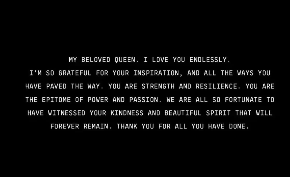 El emotivo mensaje de Beyoncé para Tina Turner en su página web oficial. Foto: beyonce.com
