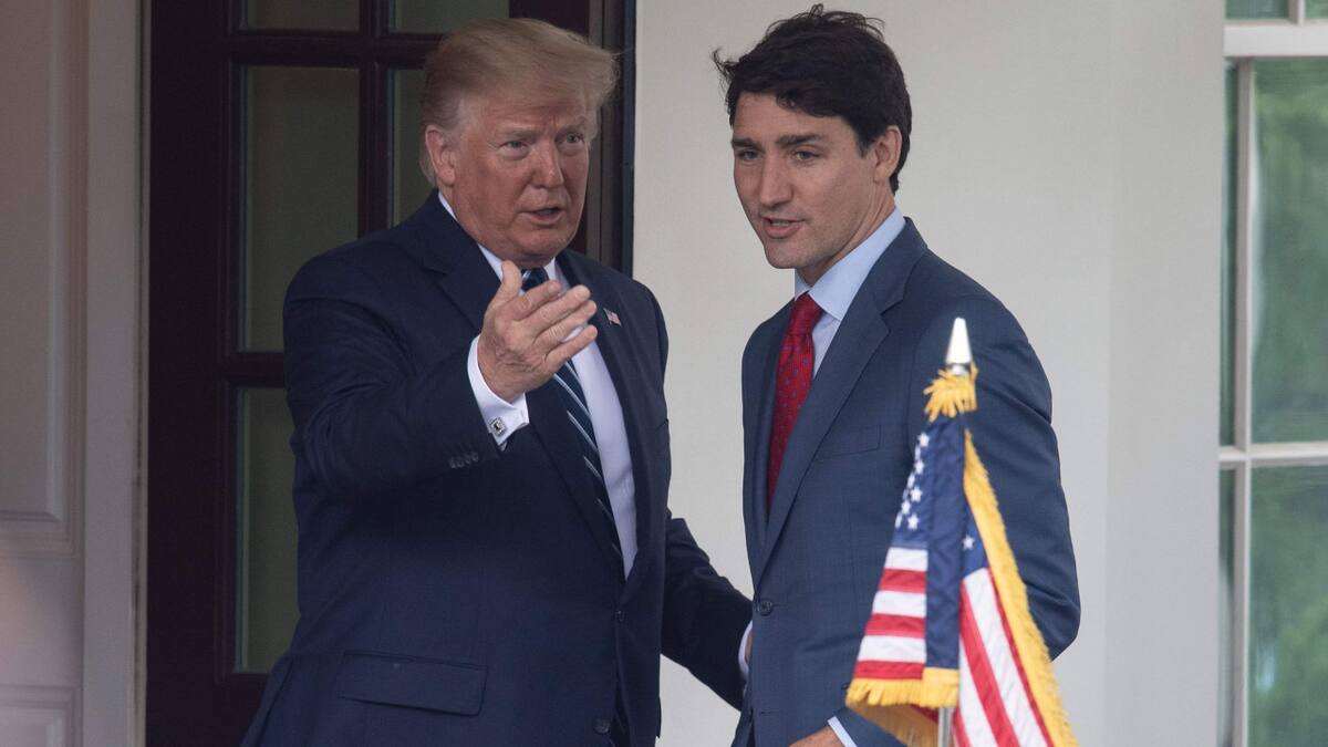 El expresidente de EEUU, Donald Trump, y primer ministro de Canadá, Justin Trudeau. Foto: NA