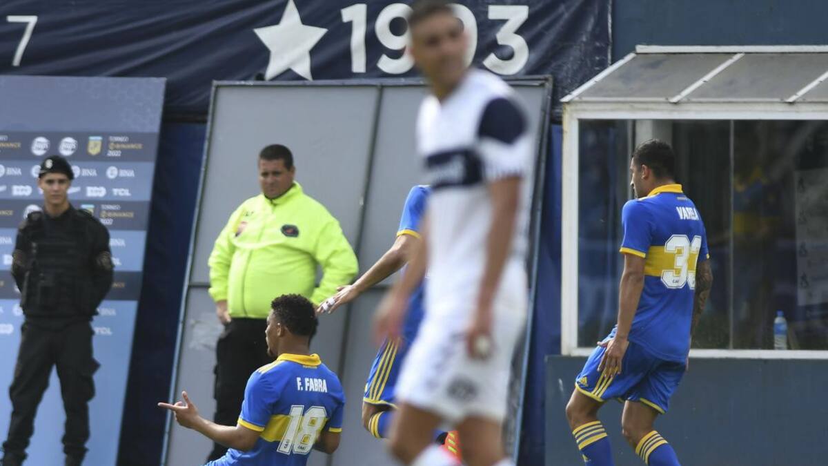 El gol de Frank Fabra contra Gimnasia. Foto: Télam.