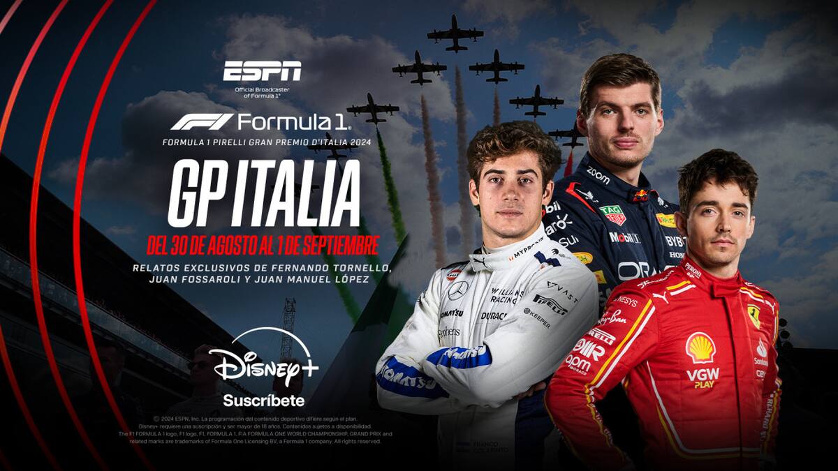 El GP de Imola podrá verse exclusivamente a través del Plan Premium de Disney+. Foto: ESPN / Disney+.