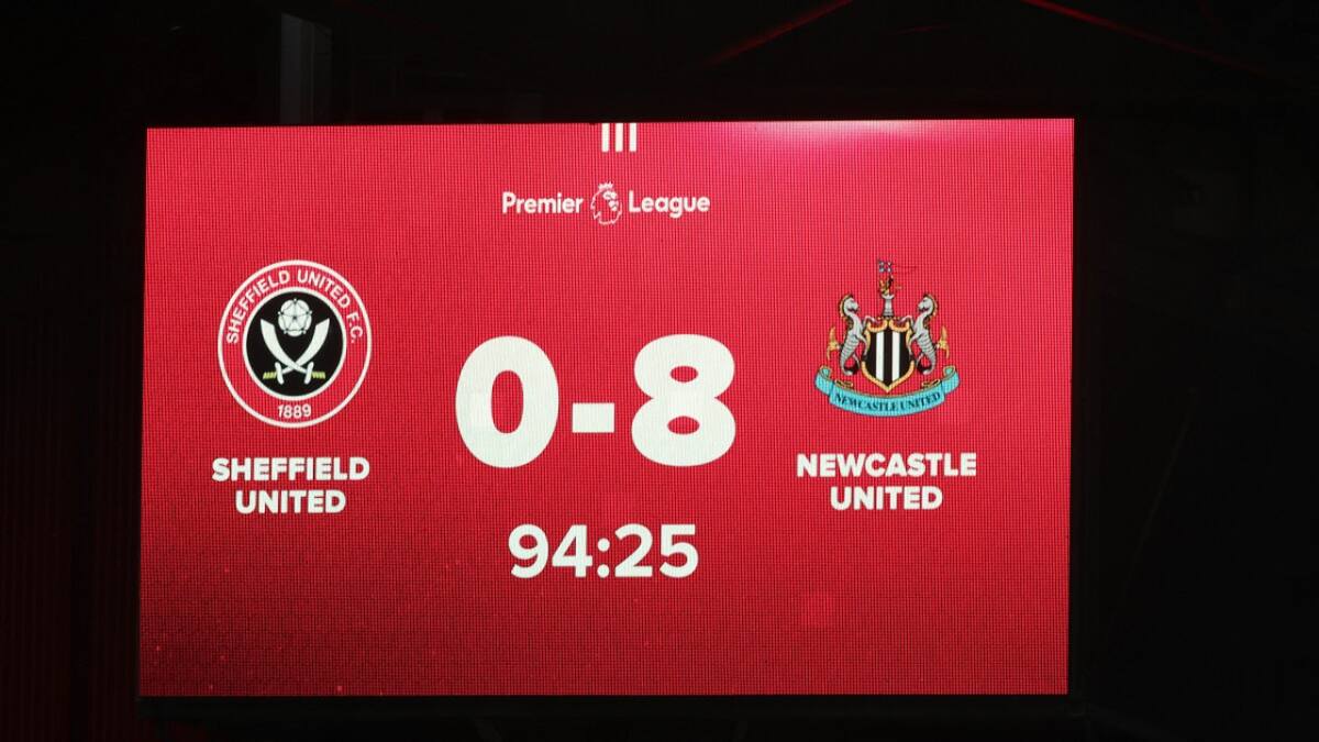 El histórico 8 a 0 de Newcastle a Sheffield United. Foto: Reuters.