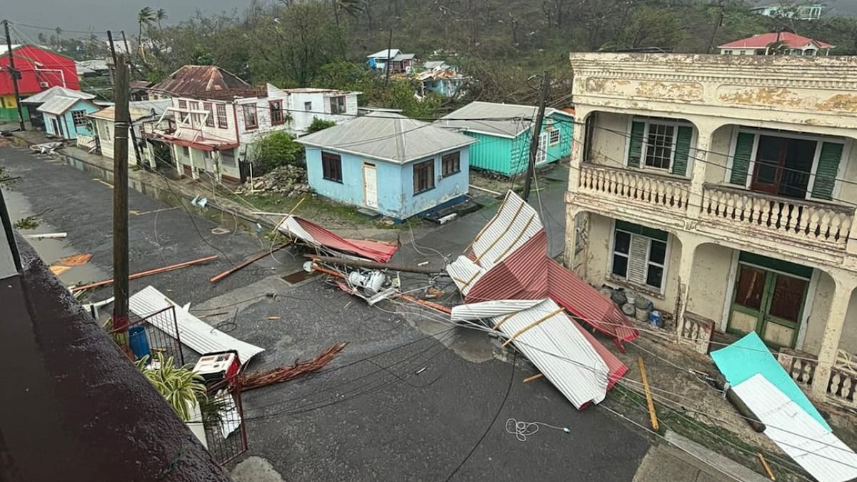 El huracán Beryl llegó al sur de las islas de Barlovento, en Granada . Foto: X/ @JoshuaOOrtiz1