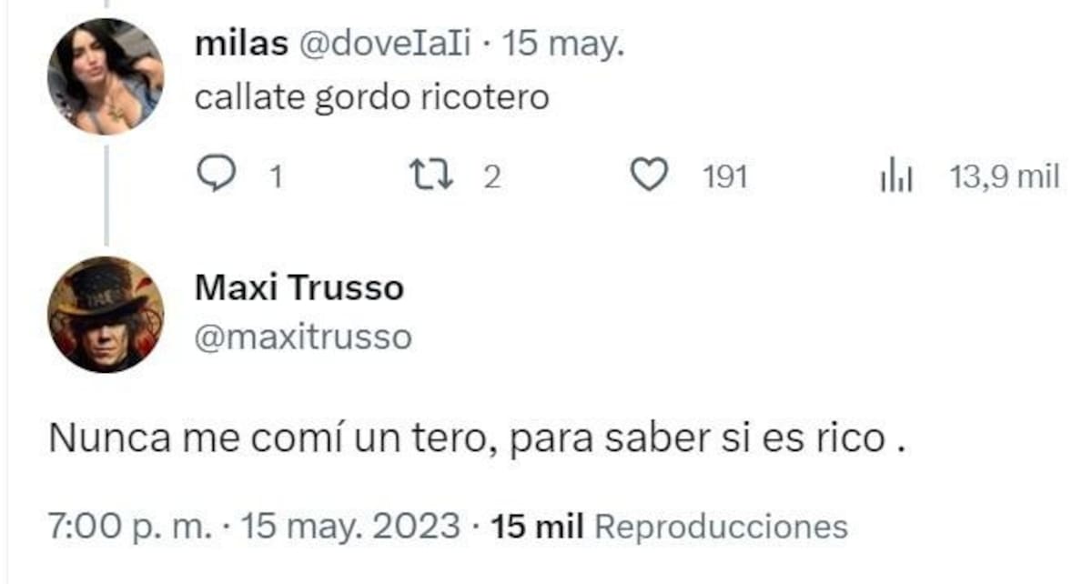 El ida y vuelta de los fans de Lali con Maxi Trusso. Foto: Captura.