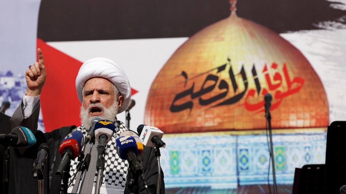 El líder adjunto de Hezbollah en el Líbano, Sheikh Naim Qassem. Foto: Reuters.