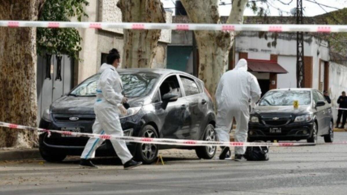 El lugar donde balearon al policía en Rosario. Foto: NA