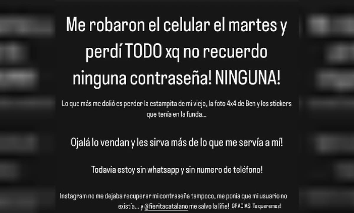 El mensaje de Gianinna Maradona en las redes sociales. Foto: Instagram