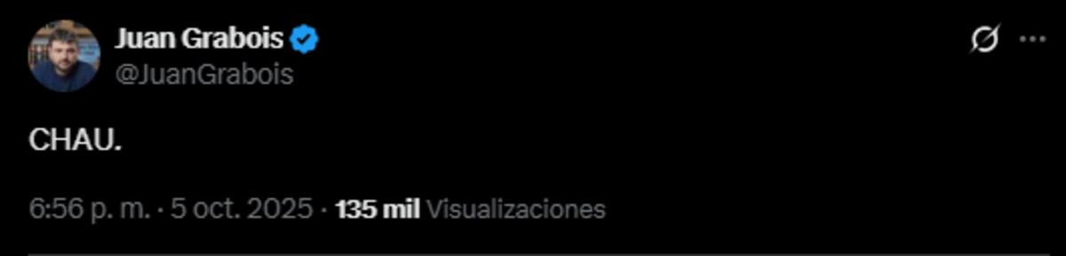 El mensaje de Juan Grabois tras la renuncia de Espert.