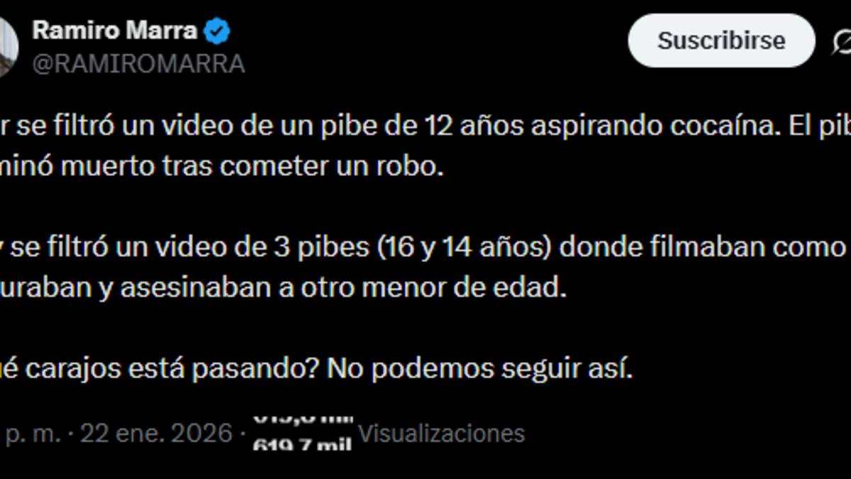 El mensaje de Ramiro Marra.