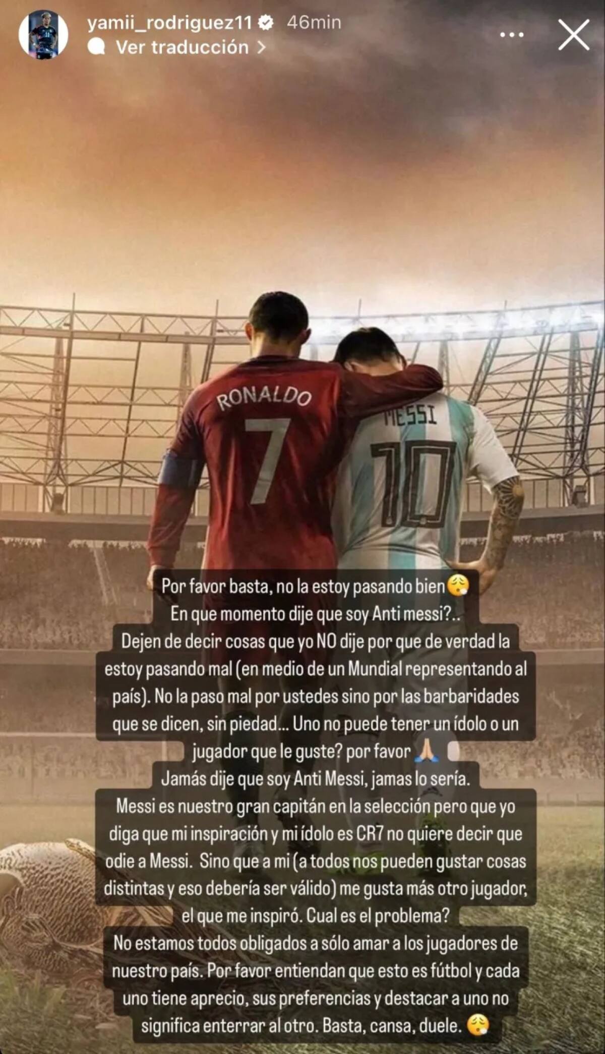 El mensaje de Yamila Rodríguez de la Selección Argentina. Foto: Instagram.