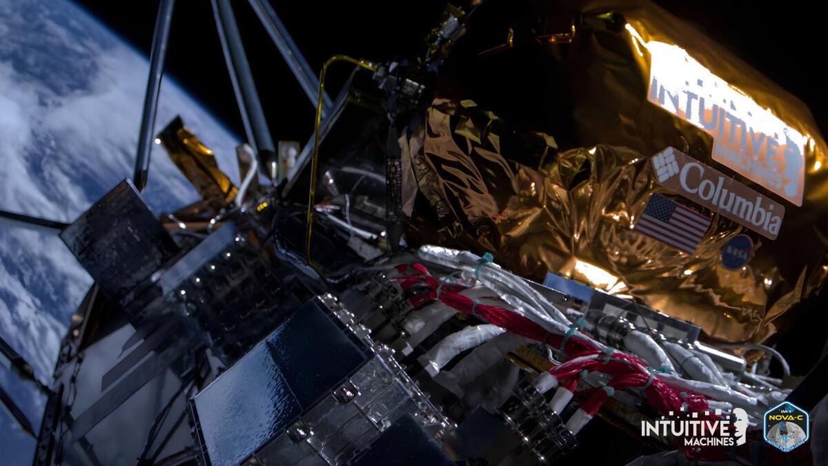 El módulo lunar Odiseo. Foto: EFE