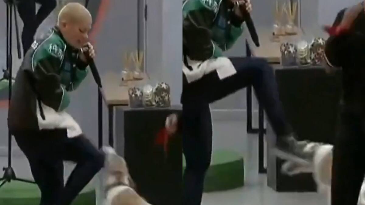 El momento en el que Furia le pega una patada a Arturo. Foto: captura Telefe.