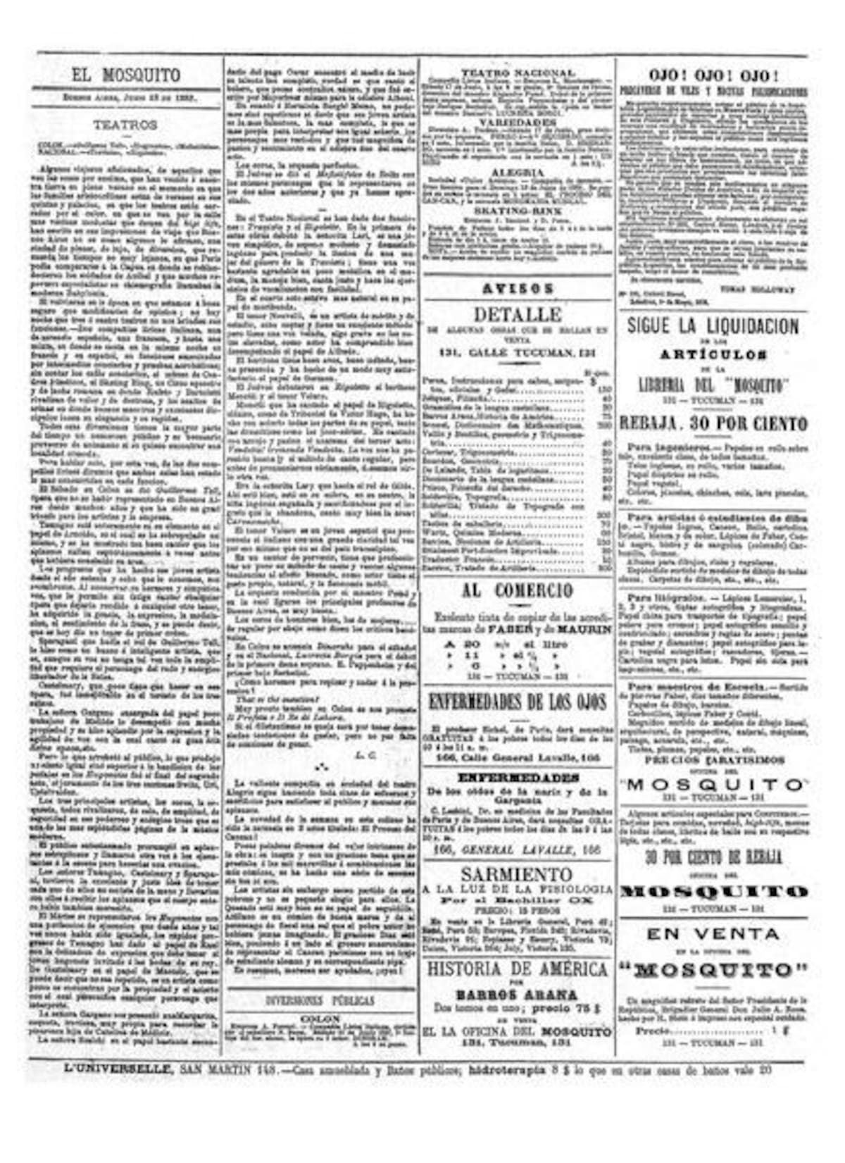 El Mosquito, periódico sátiro. Foto: Archivo General de la Nación.
