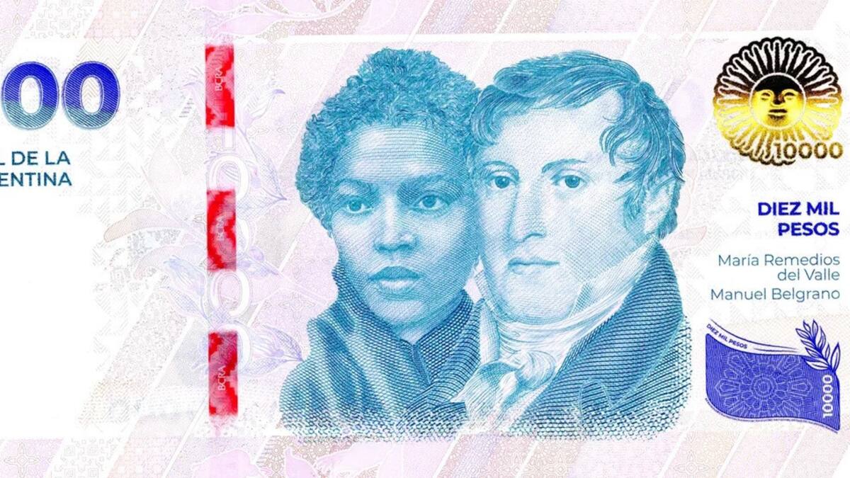 El nuevo billete de $10.000. Foto: NA