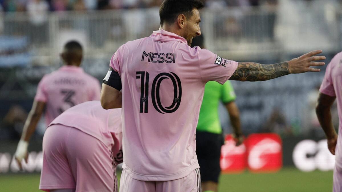 El nuevo festejo de Lionel Messi en Inter Miami. Foto: Reuters.
