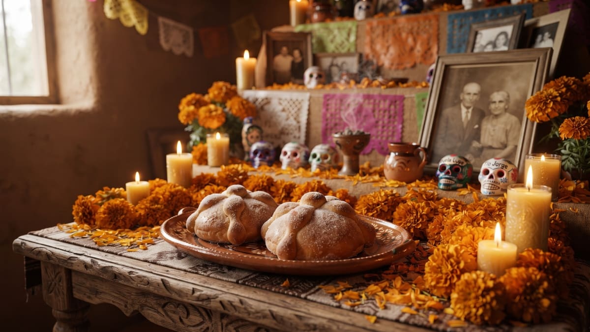 Pan de muerto homenaje a seres queridos.