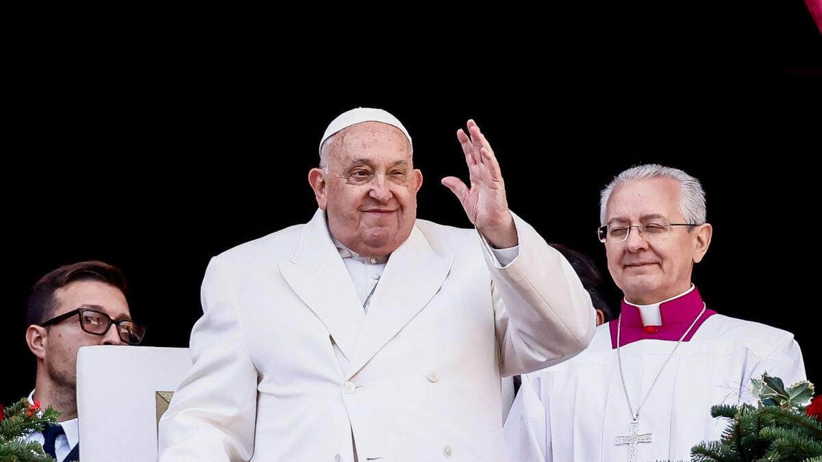 El Papa Francisco en su tradicional discurso Urbi et Orbi del día de Navidad en 2024 en el Vaticano. Foto: Reuters.