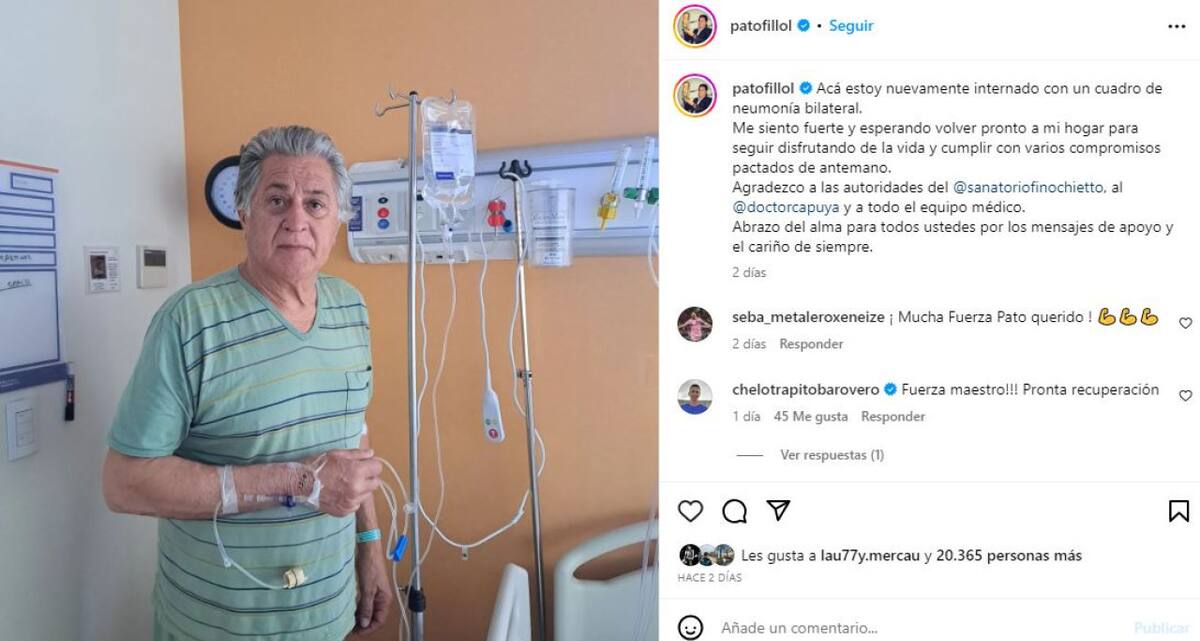 El Pato Fillol recibió el alta. Foto: @ubaldofillol