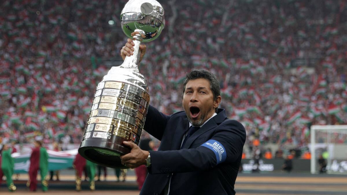 El Patrón Bermúdez con la Copa Libertadores. Foto: Reuters