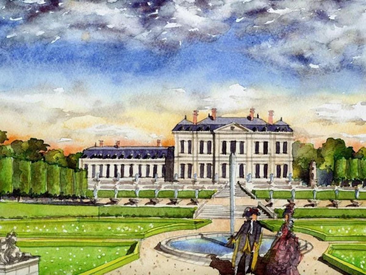 El Petit Chateau en una pintura de la época en la que pertenecía a la realeza francesa.