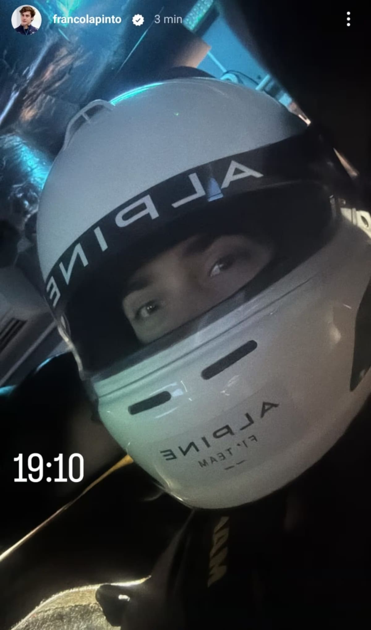 El posteo de Franco Colapinto. Foto: Instagram @francolapinto