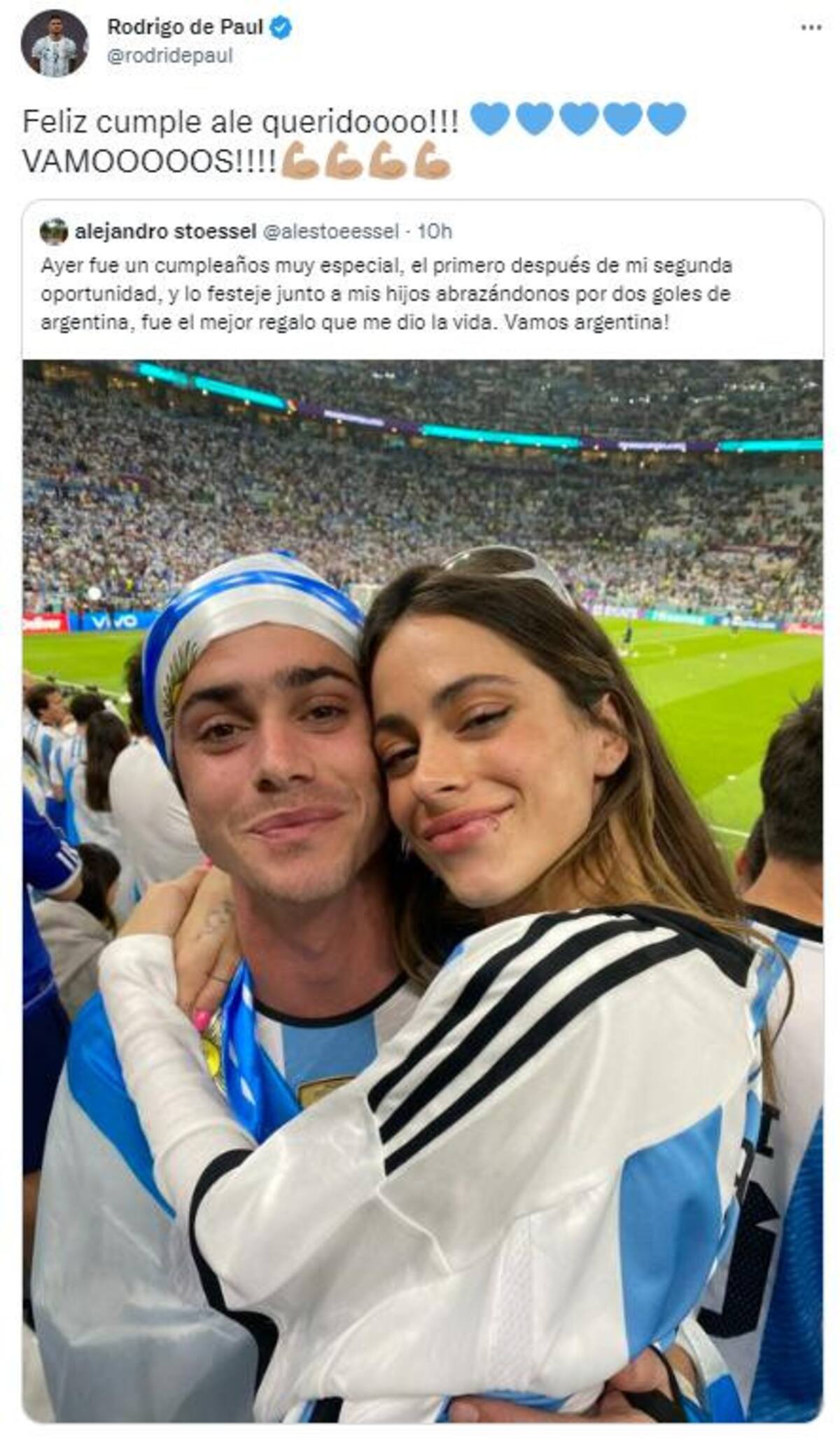 El posteo de Rodrigo De Paul. Foto: Twitter.