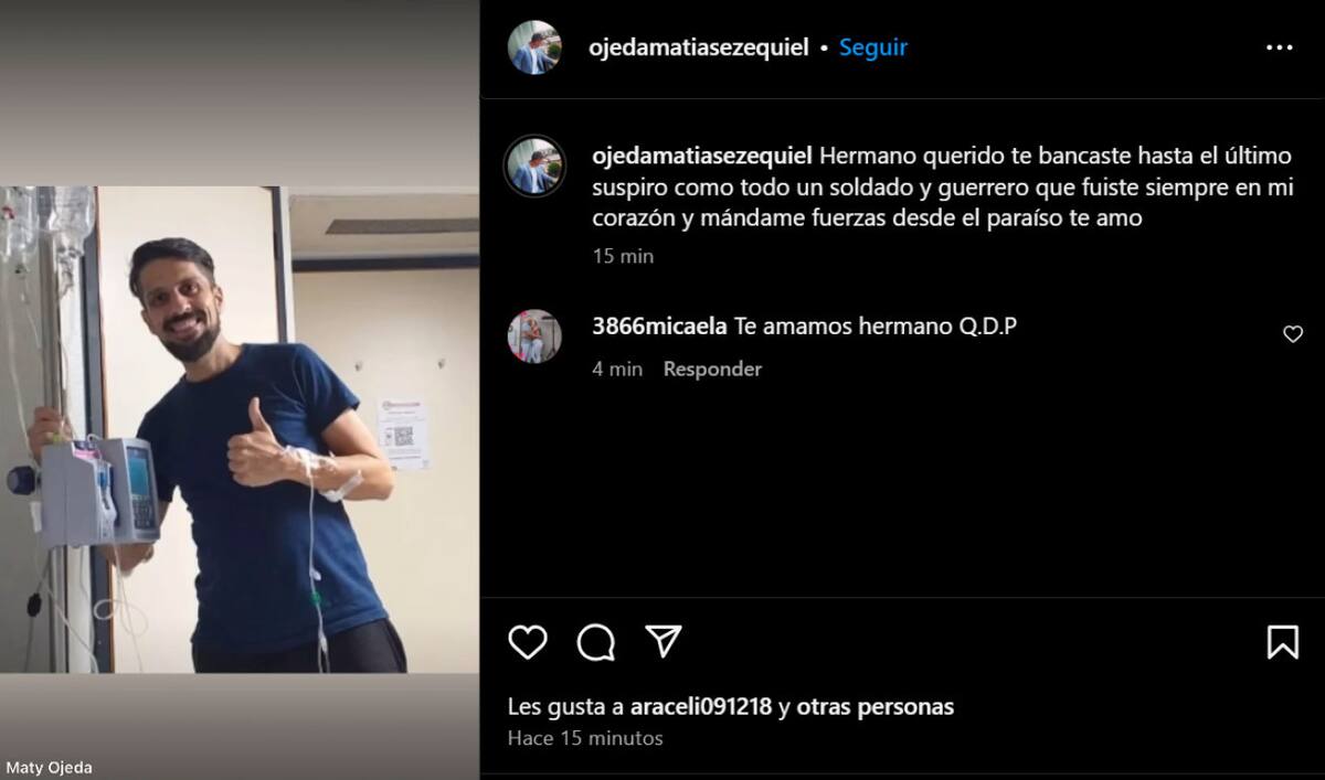 El posteo del hermano de Luciano Ojeda, el novio de Gladys La Bomba Tucumana.