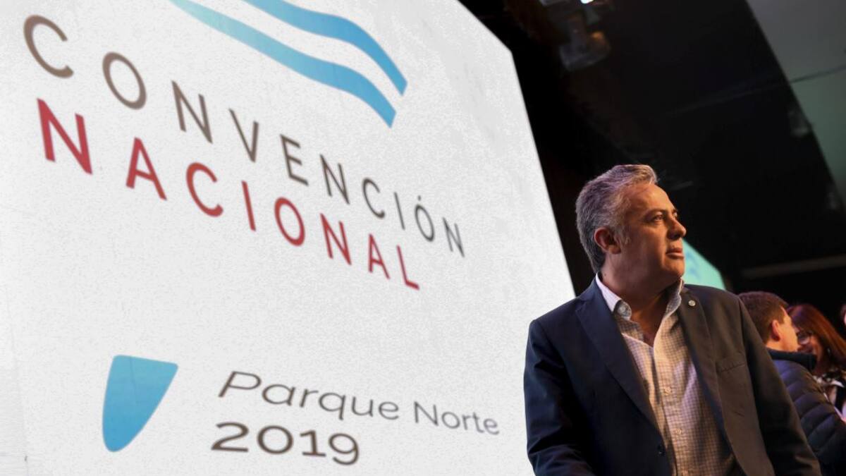 El presidente de la UCR, Alfredo Cornejo, durante la Convencion de la UCR en Parque Norte, NA