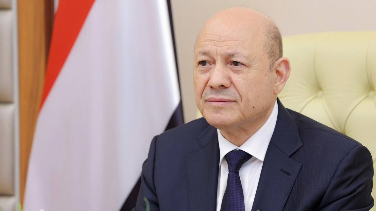 El presidente del Consejo de Liderazgo del Yemen, Rashad al Alimi. Foto: X @PresidentRashad