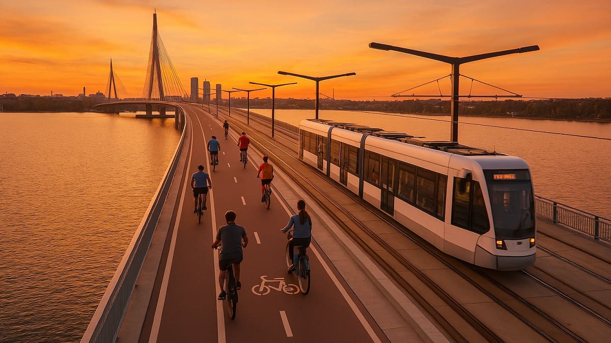 Finlandia apuesta a la movilidad sin autos: así es el puente del futuro pensado para peatones y ciclistas que durará 200 años