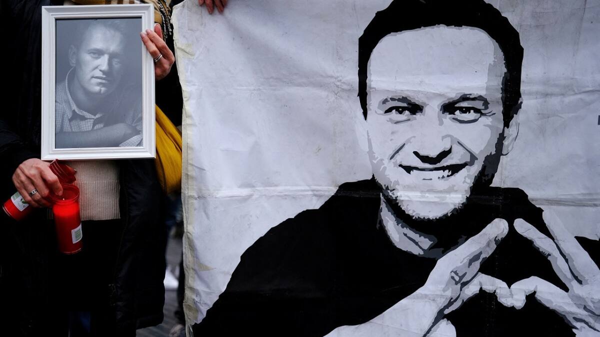 El recuerdo a Alexéi Navalny. Foto: Reuters.
