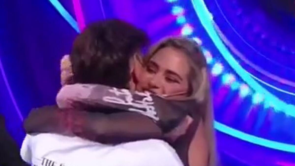 El reencuentro entre Sabrina y Alan de Gran Hermano. Foto: Captura de pantalla.