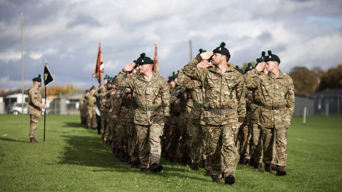 El Regimiento Real Irlandés desplegó sus tropas en las Islas Malvinas.
