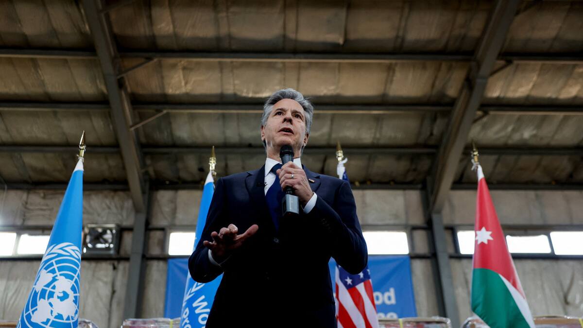 El secretario de Estado estadounidense , Blinken, visita Jordania. Foto: Reuters
