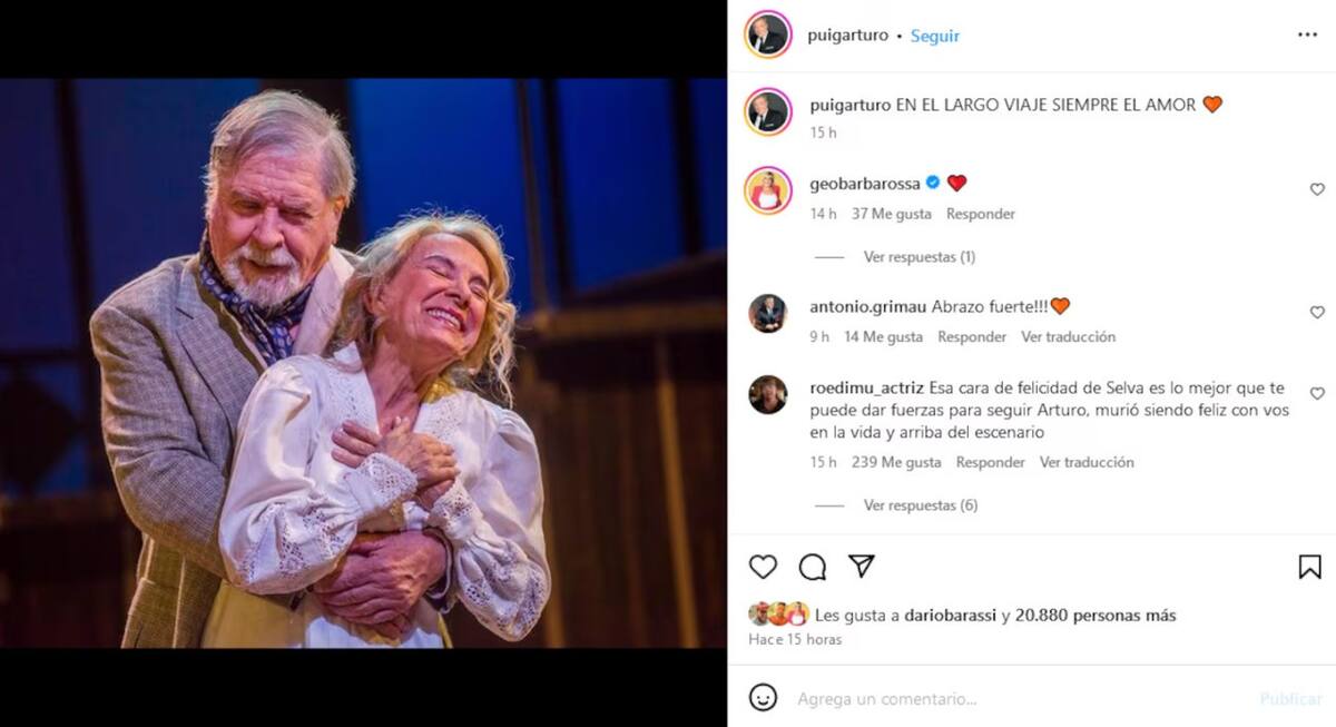 El sentido posteo de Arturo Puig. Fuente: Instagram