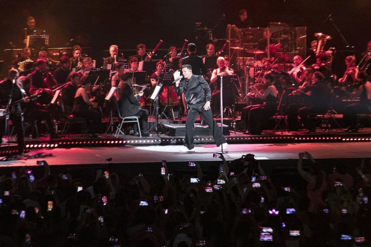 El show sinfónico de Ricky Martin en Argentina. Foto Reuters.